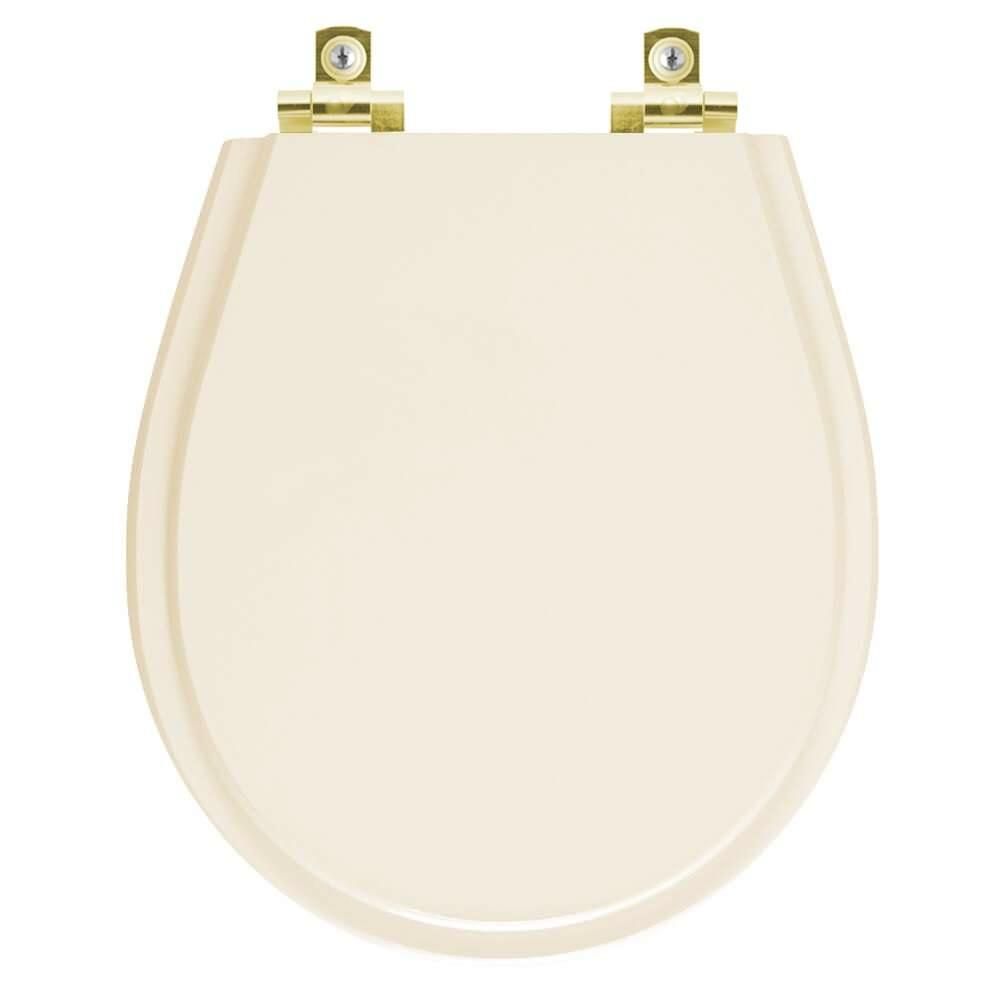 Assento Sanitário Soft Close Avalon Bone para vaso Ideal Standard com Ferragem Dourada