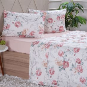 Jogo de Cama Queen 4 Peças 150 Fios Extra Macio 100% Algodão