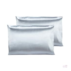 Kit 02 Fronhas De Cetim Antifrizz 50X70 Cabelo Cinza