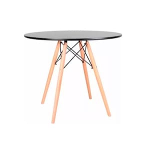 Mesa Charles Eames Eiffel 90Cm Redonda Madeira Sala Jantar
