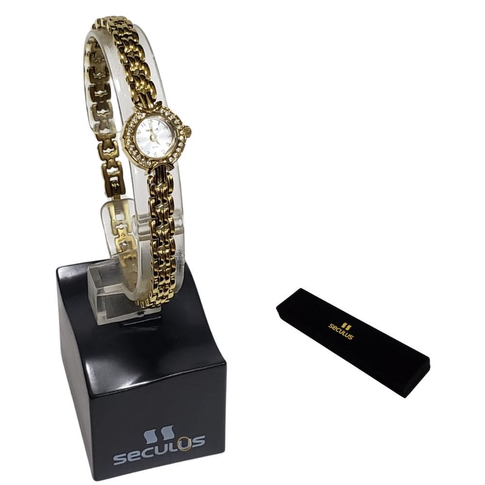 Relógio Seculus Feminino Analógico Cristais Mini 20091LPSVDA2
