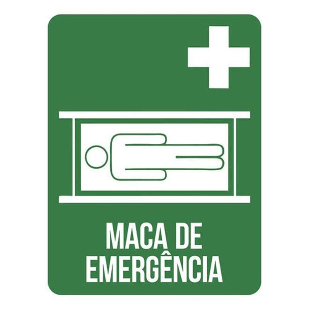 Kit 10 Placas Maca De Emergência Verde Ícone 36X46