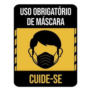 Kit 3 Placas Cuide-Se Obrigatório Máscara 36X46