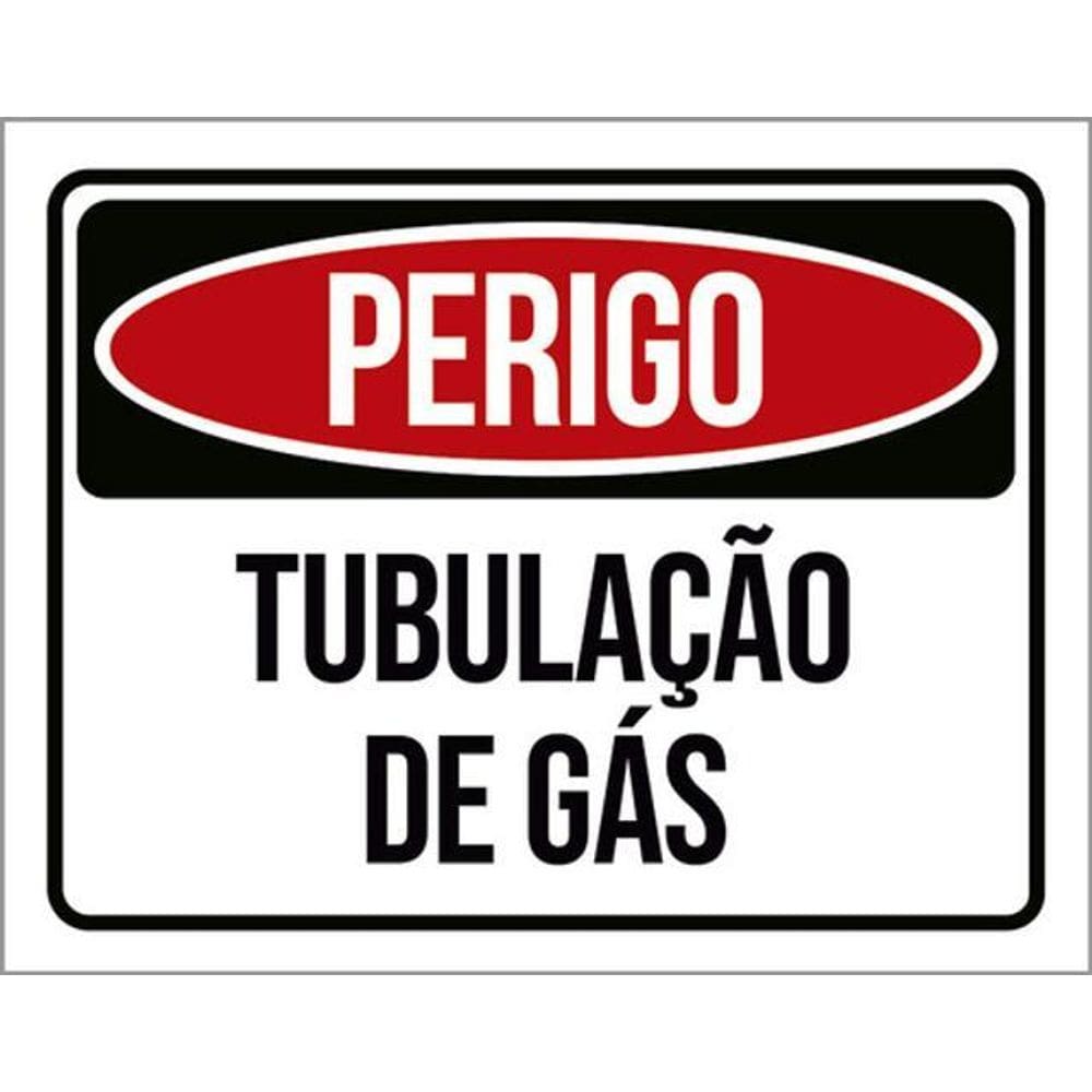 Kit 10 Placas Perigo Tubulação De Gás 36X46