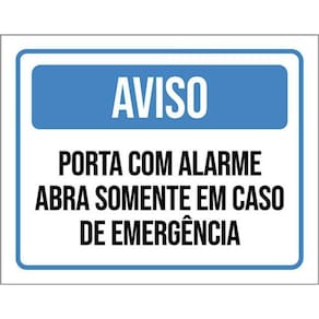 Kit 3 Placa Porta Alarme Abre Somente Emergência 36X46