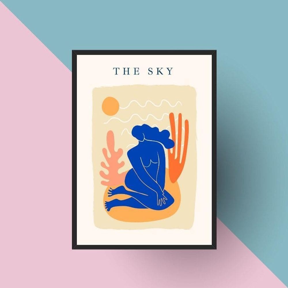 Quadro Arte Matisse - The Sky 24X18Cm - Com Vidro