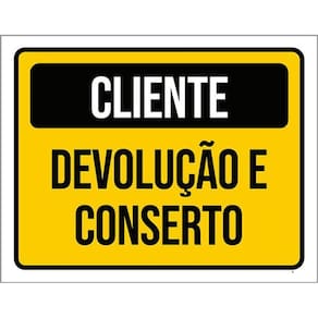 Kit 10 Placas Cliente Devolução E Conserto 36X46