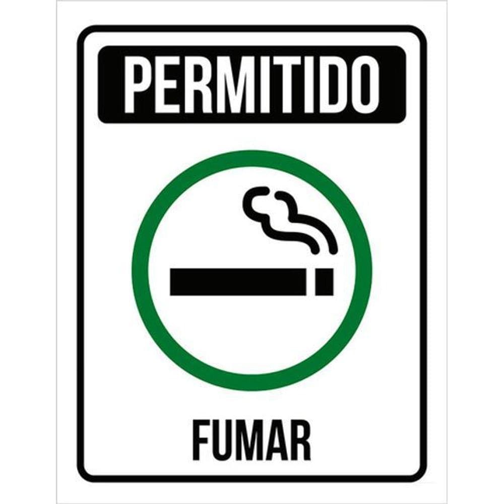 Kit 3 Placas Permitido Fumar 36X46
