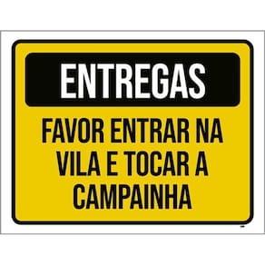 Kit 10 Placa Entregfavor Entrar Vila Tocar Campainha36X46