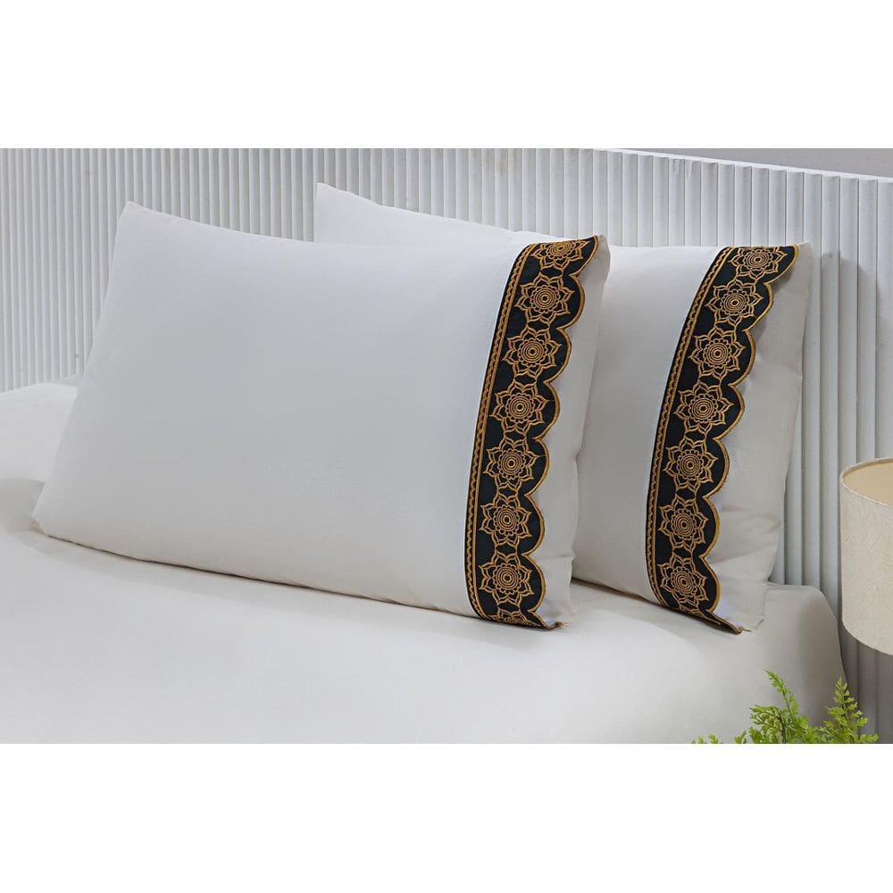 2 Fronhas King 50Cmx90Cm 100% Algodão 200 Fios Barrado