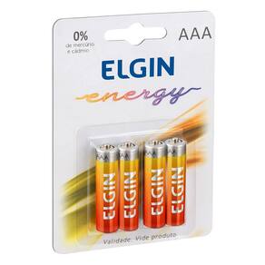 Pilha Zinco-Carvao Elgin Aaa 1.5V Blister Com 4 Unidades