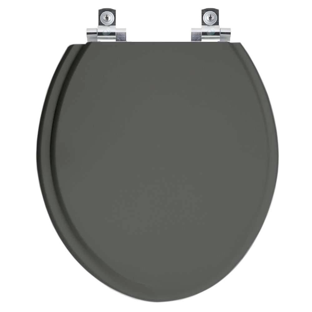 Assento Sanitário Soft Close Convencional Oval Cinza Escuro para vaso Hervy