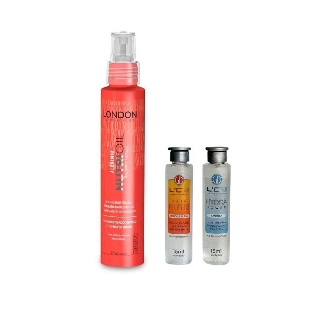 Kit Nutrioil 120Ml London + Ampolas Hydra E Nutri 15Ml L`Cri