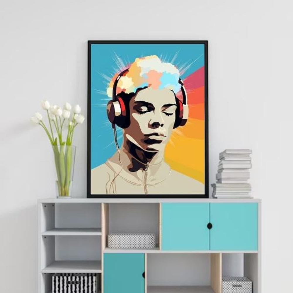 Quadro Música - Curtindo O Som 45X34Cm