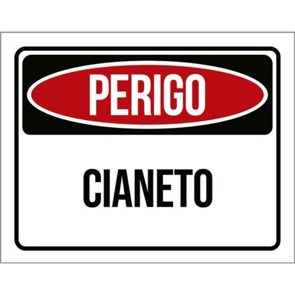 Kit 3 Placas Perigo Cianeto 36X46