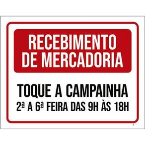 Placa Receimento Mercadoria Toque Campainha 36X46