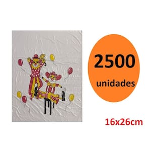 Kit 2500 Sacos De Plástico Palhaço Dia Das Crianças 16X26