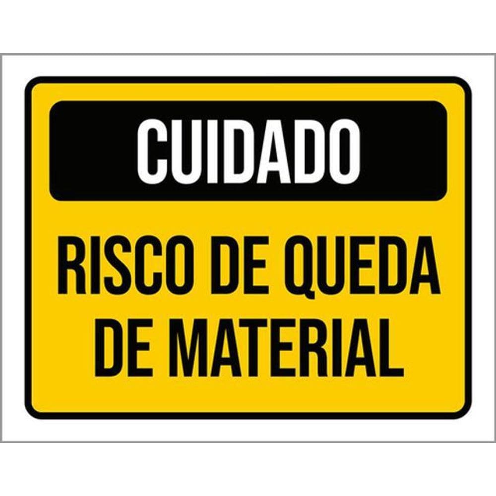 Kit 10 Placas De Cuidado Risco Queda Material 36X46