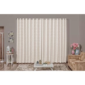 Cortina Jacquard Em Tecido Semi Blackout 4,00X2,50 Bege