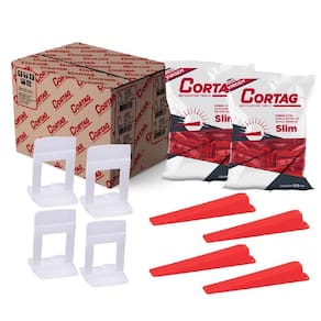 1000 Espaçadores Nivelador 1Mm Slim + 200 Cunhas Slim Cortag
