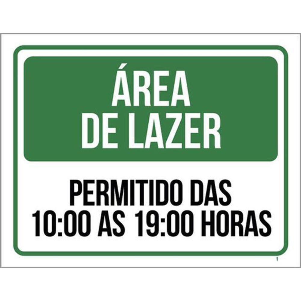 Kit 3 Placas Área De Lazer Horário Permitido 36X46