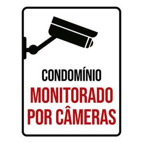 Kit 10 Placas Condomínio Monitorado Câmeras 36X46