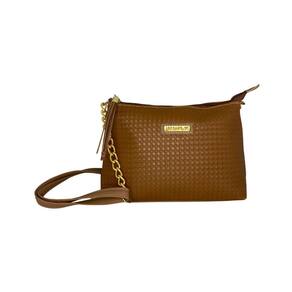 Bolsa Feminina Transversal Corrente Abc Bags 6015 - Caramelo
