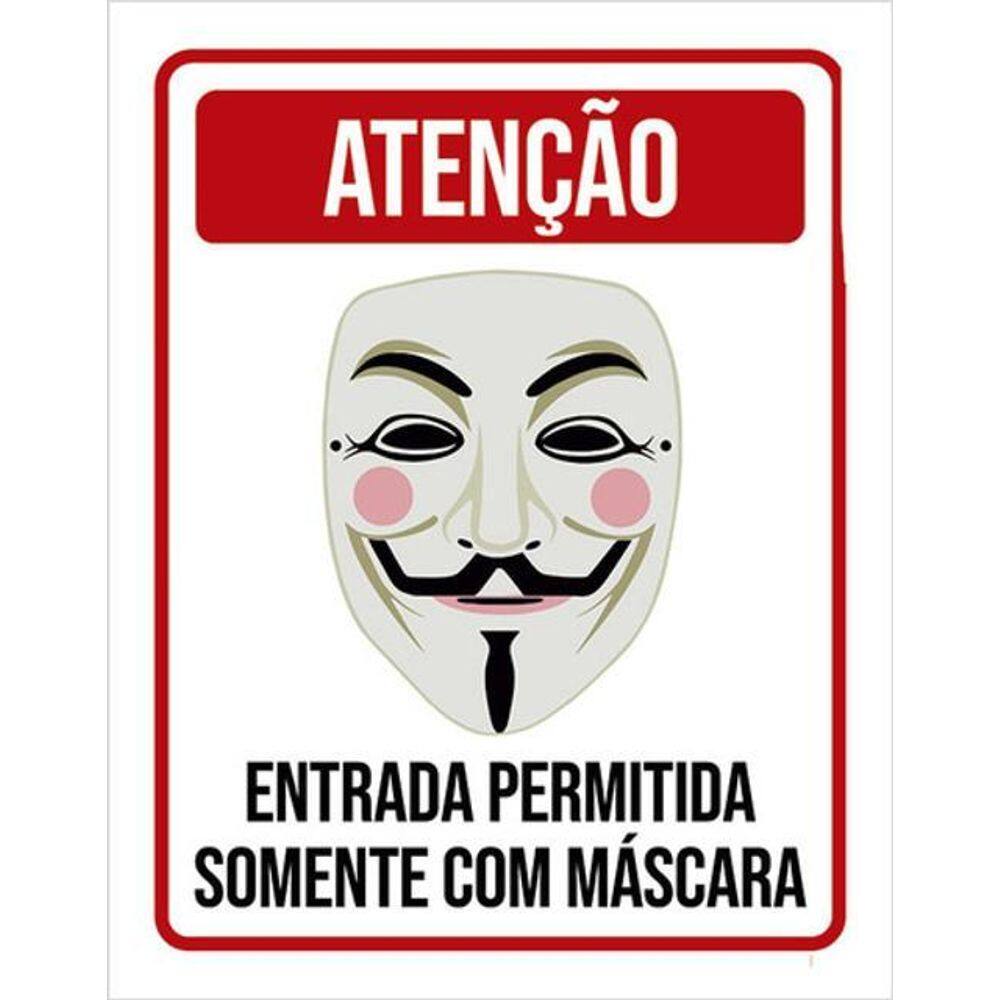 Kit 3 Placas Decorativa Entrada Permitida Com Máscara 36X46