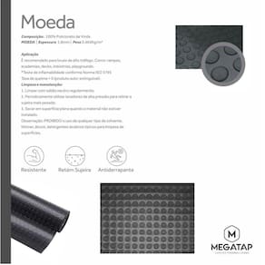 Piso Moeda 100X60 Emborrachado Pastilhado Laminado Academia