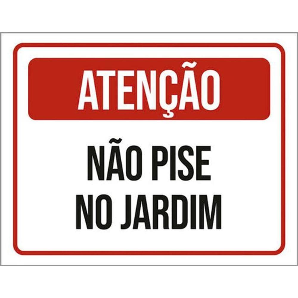 Kit 3 Placas De Atenção Não Pise No Jardim 36X46