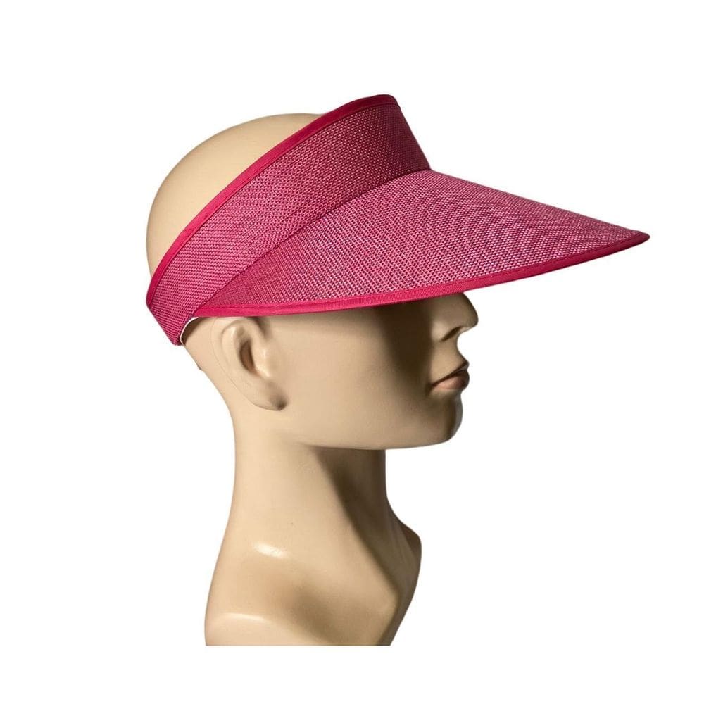 Viseira Tiara Arco Rosa Aba 12cm com Elástico Praia Verão
