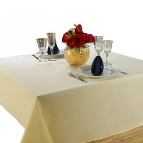 Toalha Mesa Posta 6 Cadeiras Oxford Lisa 2,50M X 1,40M Palha