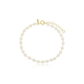 Pulseira Pérola Banhada A Ouro 18K