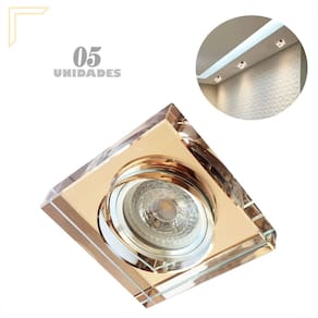 5 Spot Cristal Espelhado Rose Embutir Mr16 Corredor Lup66