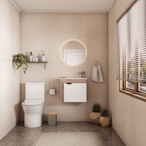 Gabinete para Banheiro em Madeira Jasmim 50 Branco