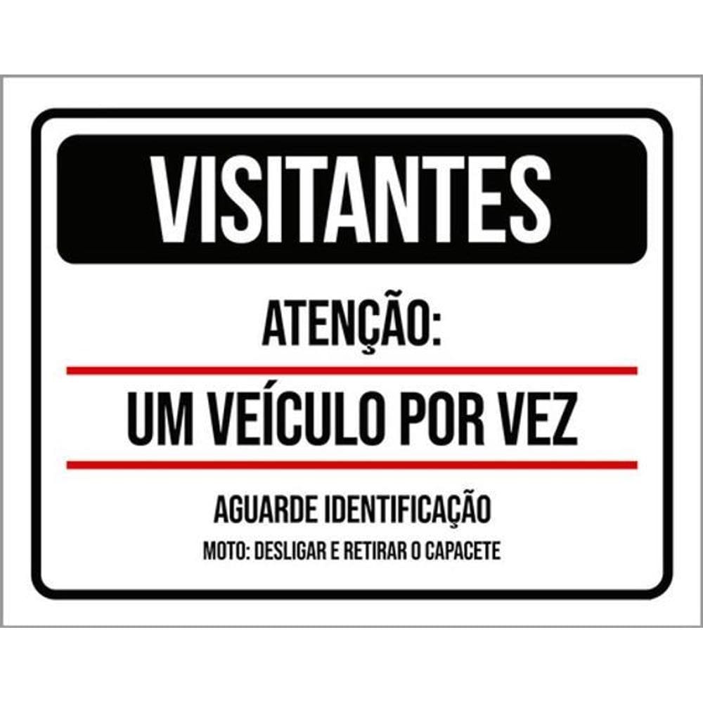 Kit 3 Placas Moradores Veículo Por Vez Identificação 36X46