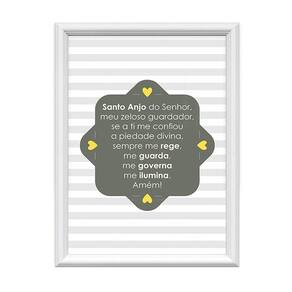 Quadro Decorativo Santo Anjo Do Senhor Listrado Amarelo