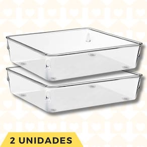2 Peça Organizador Multiuso Porta Utensilios Quadrado Grande