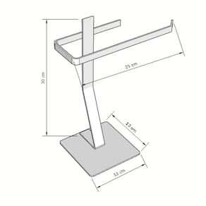 Suporte Porta Rolo Papel Toalha Mesa Cozinha Luxo Preto