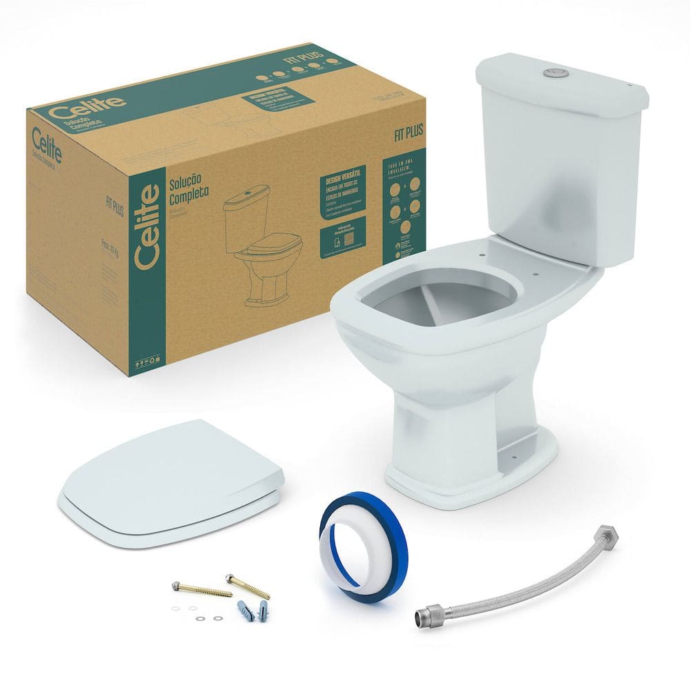 Bacia Com Caixa Acoplada E Instalação Celite Fit Plus Branco 1667230010300