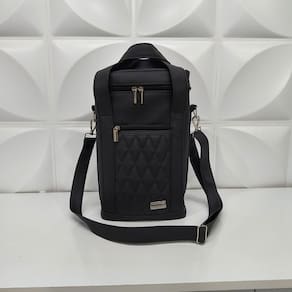 Bolsa Porta Vinho Personalizada Preta para 2 Garrafas - Coutre Bolsas