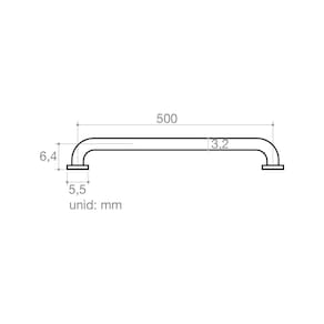 Barra de Apoio Metal Idoso Deficiente 50 Cm Cinza