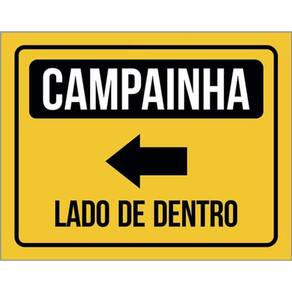 Kit 10 Placas Campainha Lado Dentro Seta Esquerda 36X46