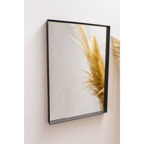 Espelho Luxo Quadrado Retrô 60x60cm Moldura de Aço Preto