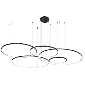 Lustre Pendente Nordecor Daire 2526 Preto Led Bivolt
