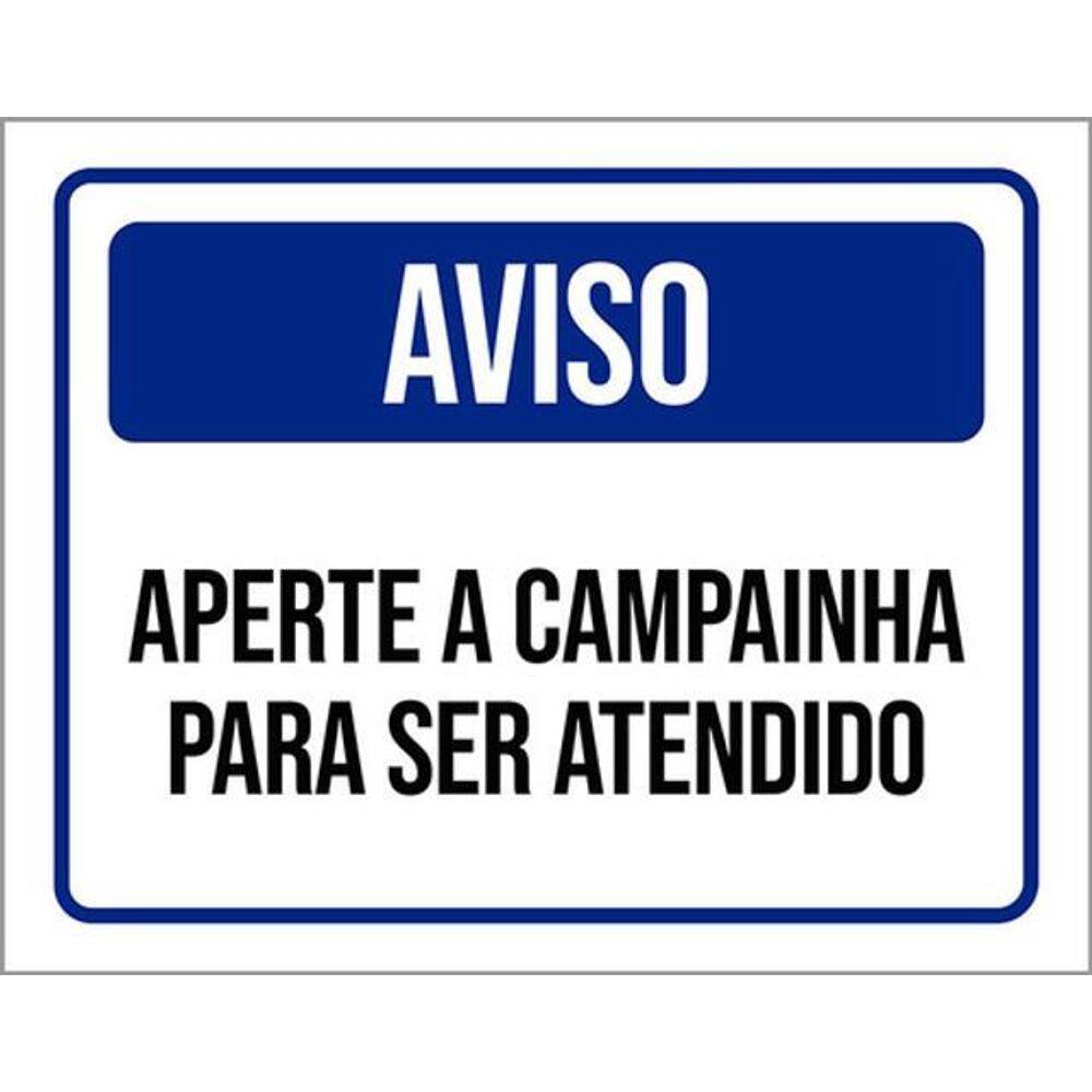Kit 3 Placas De Aviso Aperte A Campainha 36X46