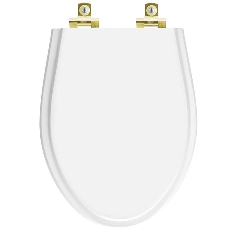 Assento Sanitário Soft Close Absolute Branco para vaso Ideal Standard com Ferragem Dourada