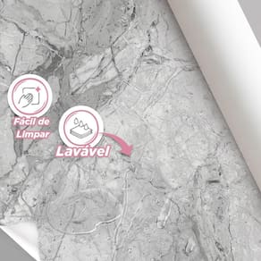 Papel De Parede Painel 3D Mármore Calacata Cinza Claro 4M