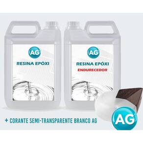 Resinas Epóxi 1Kg + Corante Semi-Transparente Branco Ag Baix