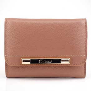 Carteira Feminina Classe Couro Compacta F256 Espelho Nude
